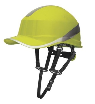 [CS007-01] CASCO DIAMONDV UP V CON BARBIQUEJO DE 4 PUNTAS- DELTA PLUS (AMARILLO)