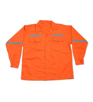 [OT006-01] CAMISA DRILL CON REFLECTIVO NARANJA (S)