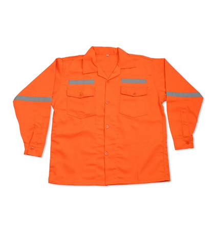 CAMISA DRILL CON REFLECTIVO NARANJA