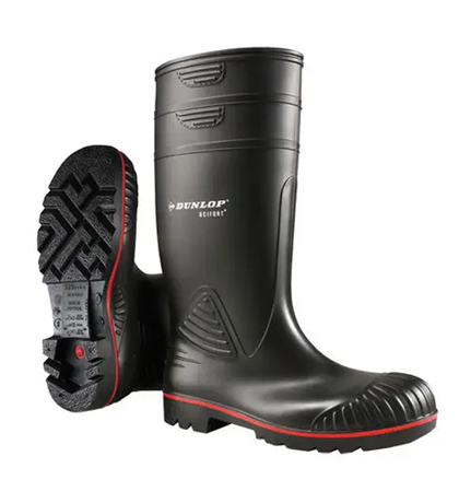 BOTA C/PUNTERA DE ACERO NEGRO/ROJO- DUNLOP (PAR)